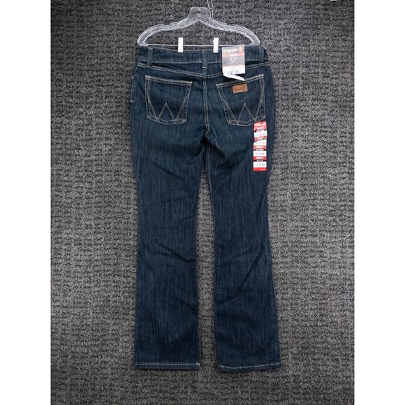 Wrangler FR Jeans Womens 11x34 Blue Mae Retro Bootcut Flame Resistant Stretch - Picture 13 of 16